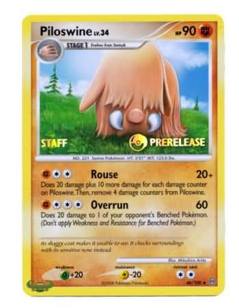 Piloswine (46/100) (Staff Prerelease Promo) [Nintendo: Black Star Promos] | Total Play