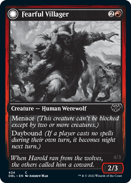 Fearful Villager // Fearsome Werewolf [Innistrad: Double Feature] | Total Play