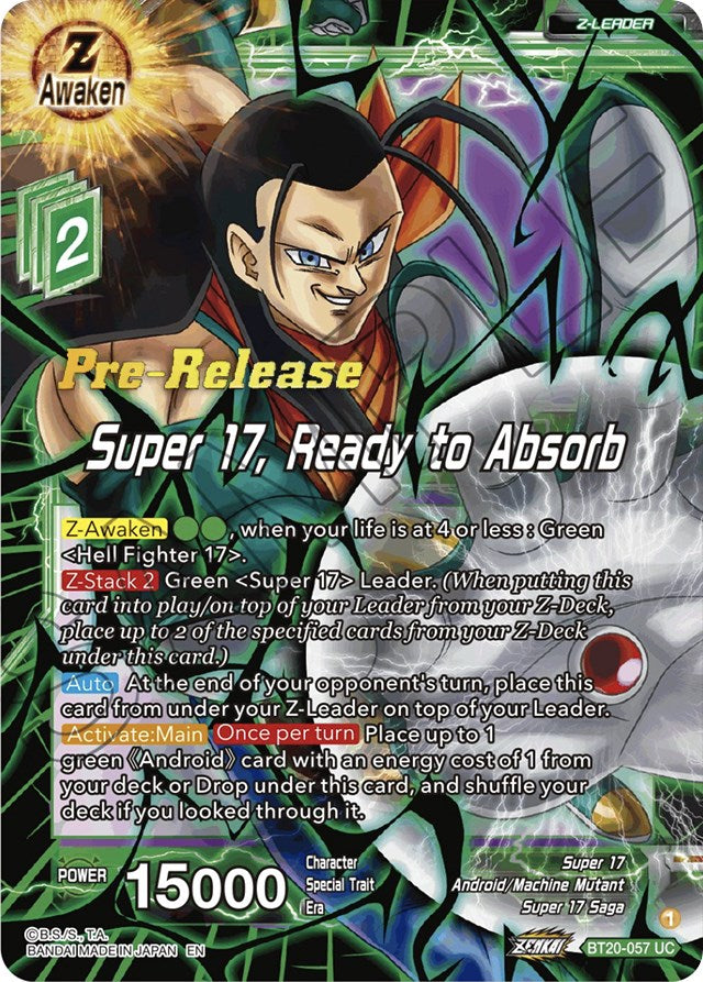 Super 17, Ready to Absorb (BT20-057) [Power Absorbed Prerelease Promos] | Total Play