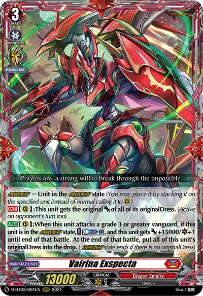 Vairina Exspecta (D-BT03/001EN) [Advance of Intertwined Stars] | Total Play