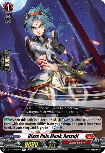 Blaze Pole Monk, Retsuji (D-BT04/032EN) [Awakening of Chakrabarthi] | Total Play