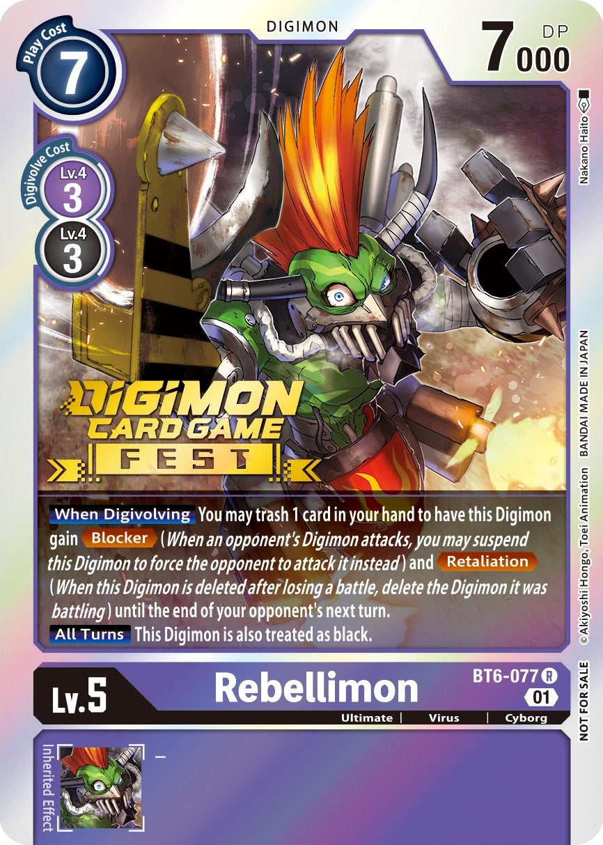 Rebellimon [BT6-077] (Digimon Card Game Fest 2022) [Double Diamond Promos] | Total Play