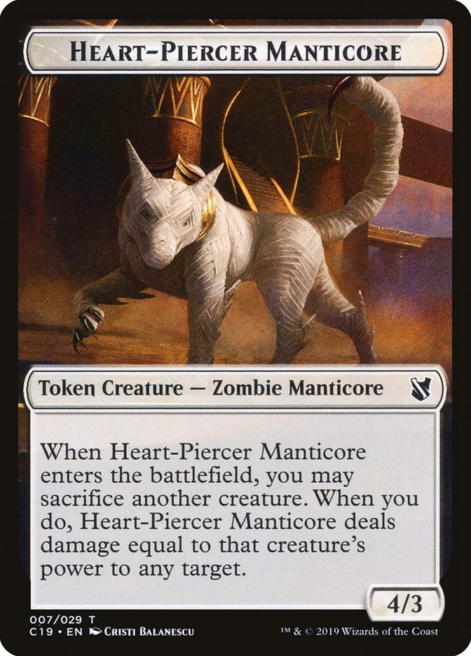 Heart-Piercer Manticore Token [Commander 2019 Tokens] | Total Play