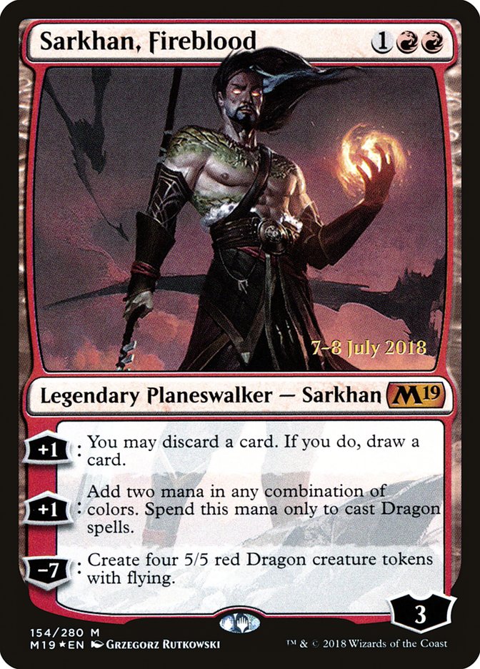 Sarkhan, Fireblood [Core Set 2019 Prerelease Promos] | Total Play