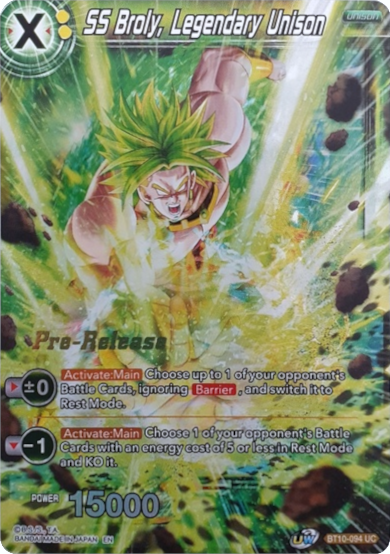 SS Broly, Legendary Unison (BT10-094) [Rise of the Unison Warrior Prerelease Promos] | Total Play