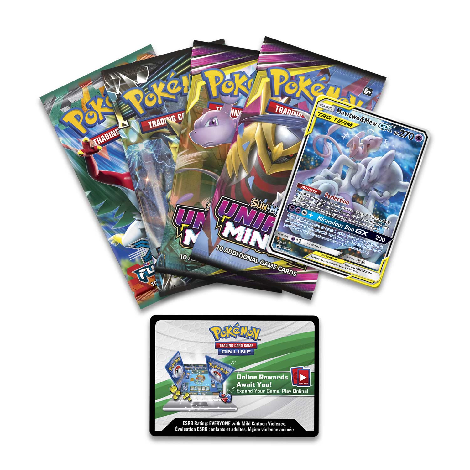 Sun & Moon: Unified Minds - Power Partnership Tin (Mewtwo & Mew GX) | Total Play