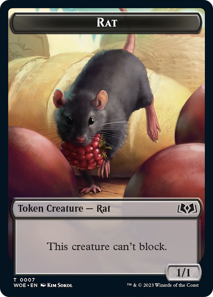 Rat // Food (0011) Double-Sided Token [Wilds of Eldraine Tokens] | Total Play