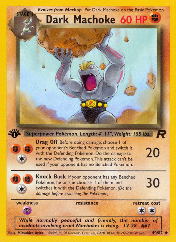 Dark Machoke (40/82) [Team Rocket 1st Edition] | Total Play