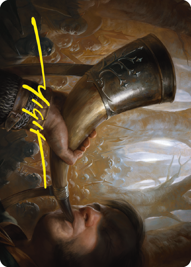 Horn of Gondor Art Card (Gold-Stamped Signature) [The Lord of the Rings: Tales of Middle-earth Art Series] | Total Play