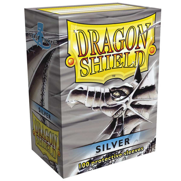 Dragon Shield: Standard 100ct Sleeves - Silver (Classic) (Older Box Art) | Total Play