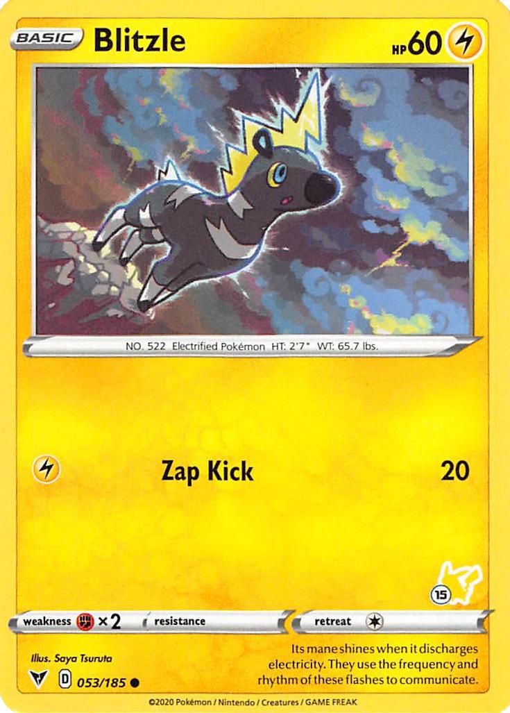 Blitzle (053/185) (Pikachu Stamp #15) [Battle Academy 2022] | Total Play