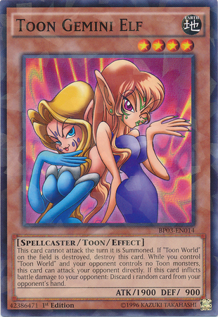 Toon Gemini Elf [BP03-EN014] Shatterfoil Rare | Total Play