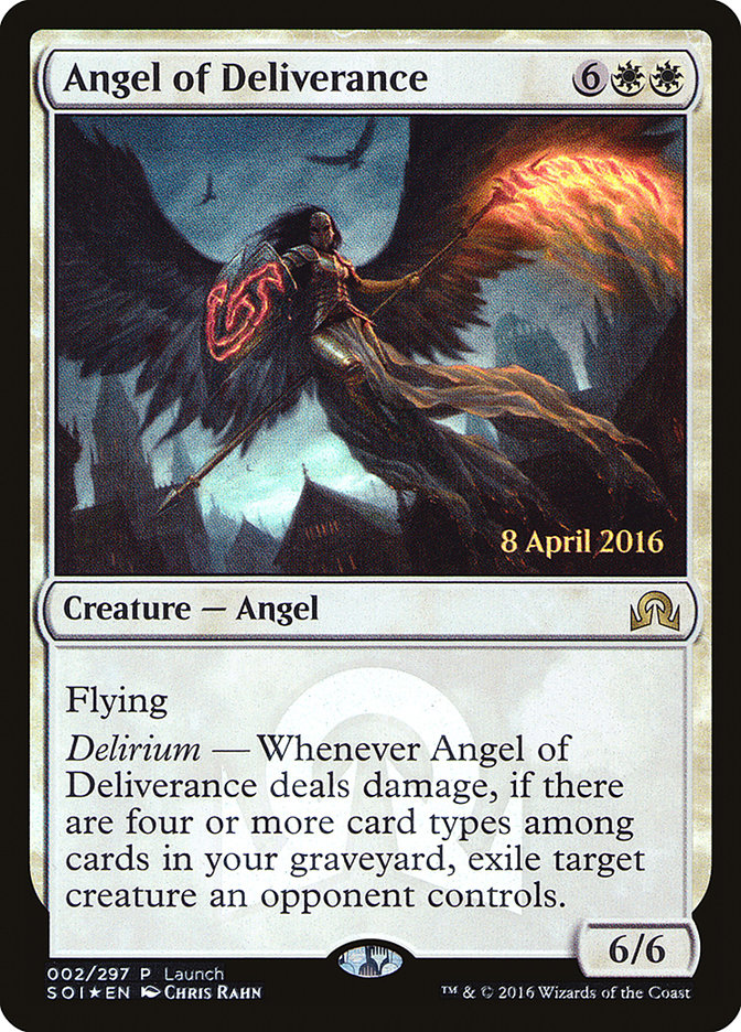 Angel of Deliverance (Prerelease) [Shadows over Innistrad Promos] | Total Play