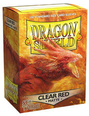 Dragon Shield: Standard 100ct Sleeves - Clear Red (Matte) | Total Play