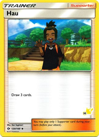 Hau (120/149) (Pikachu Stamp #33) [Battle Academy 2020] | Total Play