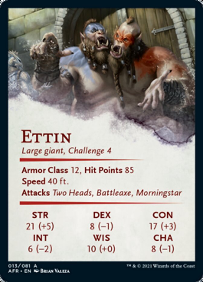 Ettin Art Card [Dungeons & Dragons: Adventures in the Forgotten Realms Art Series] | Total Play