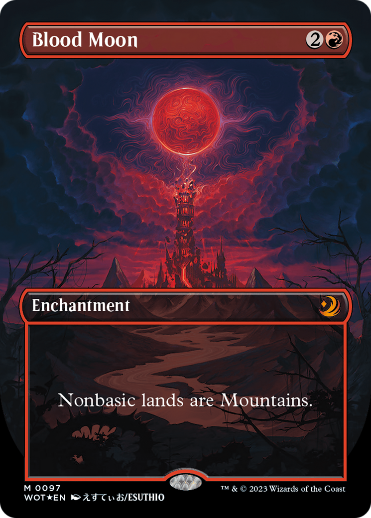 Blood Moon (Anime Borderless) (Confetti Foil) [Wilds of Eldraine: Enchanting Tales] | Total Play