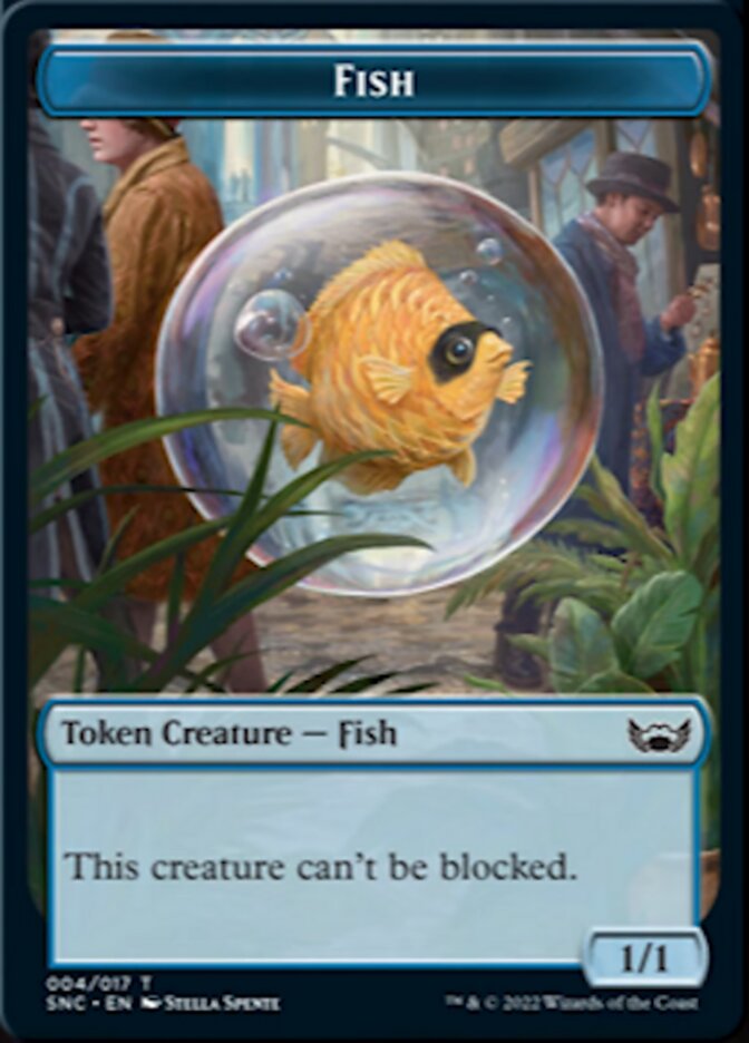 Fish // Rhino Warrior Double-Sided Token [Streets of New Capenna Tokens] | Total Play