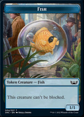 Fish // Rhino Warrior Double-Sided Token [Streets of New Capenna Tokens] | Total Play