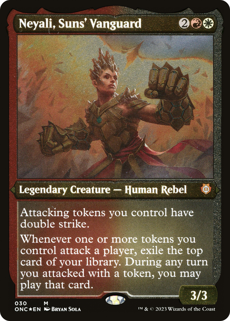 Neyali, Suns' Vanguard (Foil Etched) (Display Commander) [Phyrexia: All Will Be One Commander] | Total Play