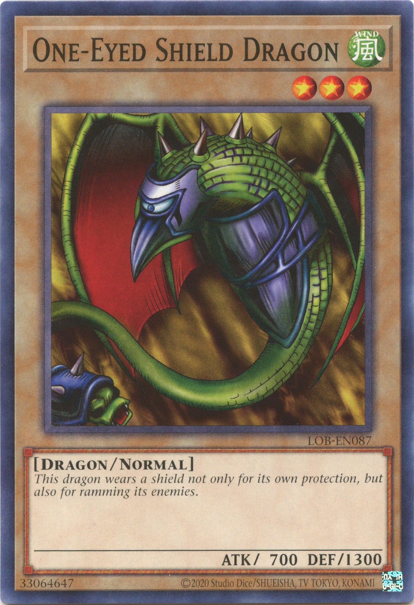 One-Eyed Shield Dragon (25th Anniversary) [LOB-EN087] Common | Total Play