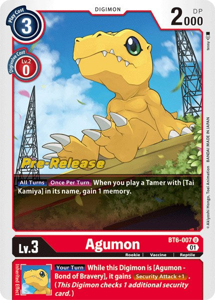 Agumon [BT6-007] [Double Diamond Pre-Release Cards] | Total Play