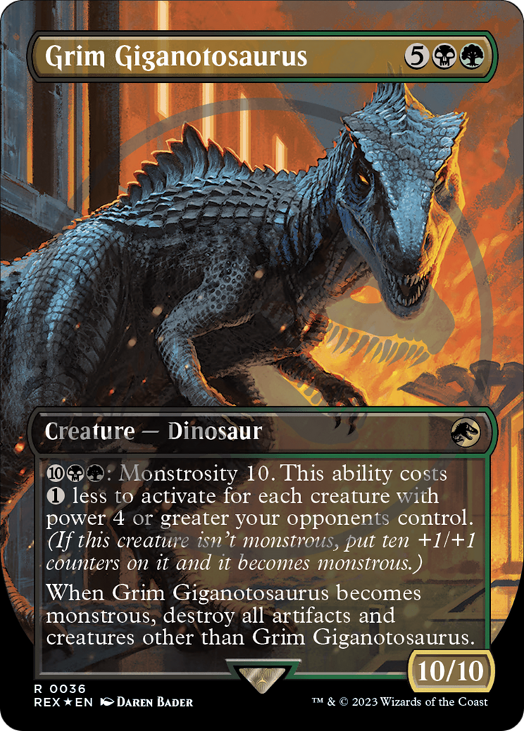 Grim Giganotosaurus Emblem (Borderless) [Jurassic World Collection Tokens] | Total Play