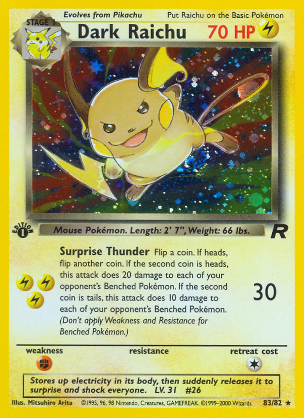 Dark Raichu (83/82) [Team Rocket 1st Edition] | Total Play