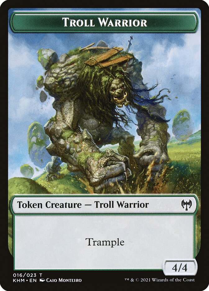 Elf Warrior // Troll Warrior Double-Sided Token [Kaldheim Tokens] | Total Play