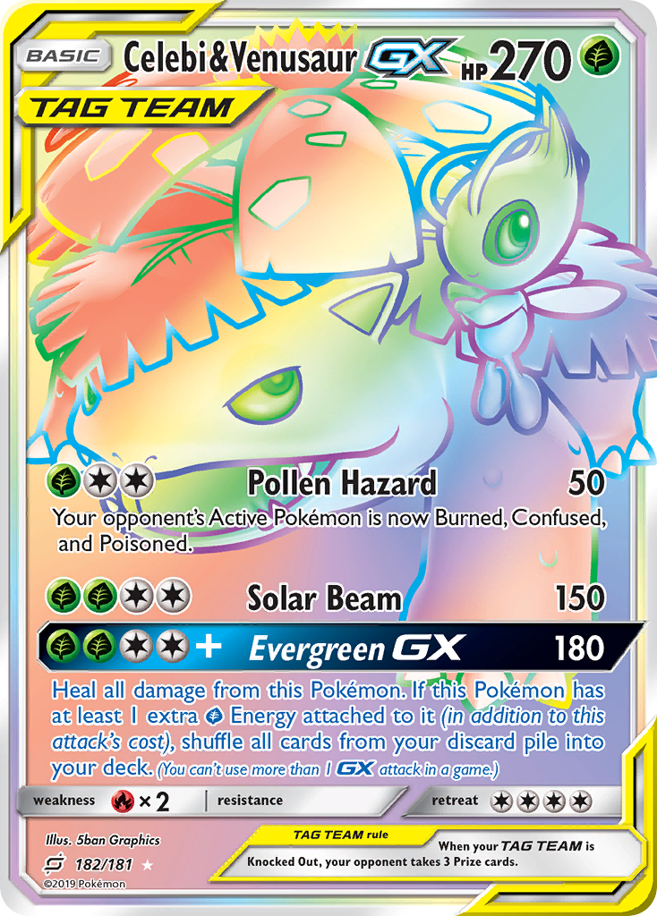 Celebi & Venusaur GX (182/181) [Sun & Moon: Team Up] | Total Play