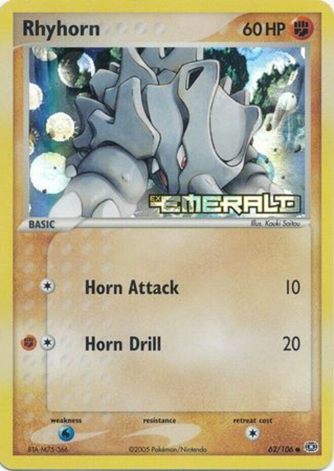 Rhyhorn (62/106) (Stamped) [EX: Emerald] | Total Play