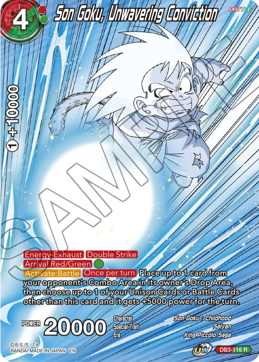 Son Goku, Unwavering Conviction (DB3-116) [Theme Selection: History of Son Goku] | Total Play