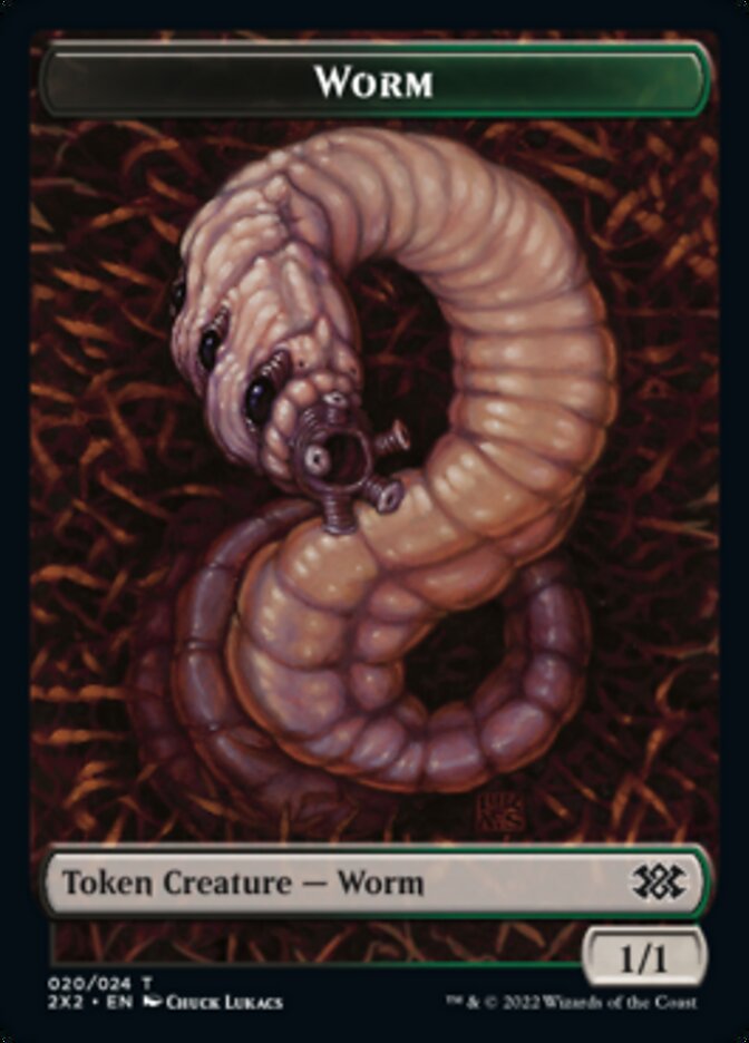 Worm // Knight Double-Sided Token [Double Masters 2022 Tokens] | Total Play