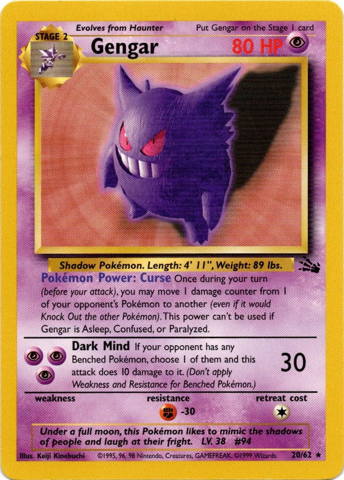 Gengar (20/62) [Fossil Unlimited] | Total Play