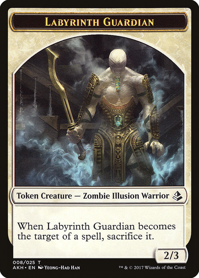 Warrior // Labyrinth Guardian Double-Sided Token [Amonkhet Tokens] | Total Play