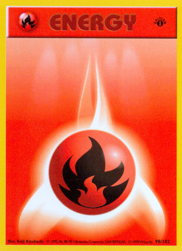 Fire Energy (98/102) (Shadowless) [Base Set 1st Edition] | Total Play