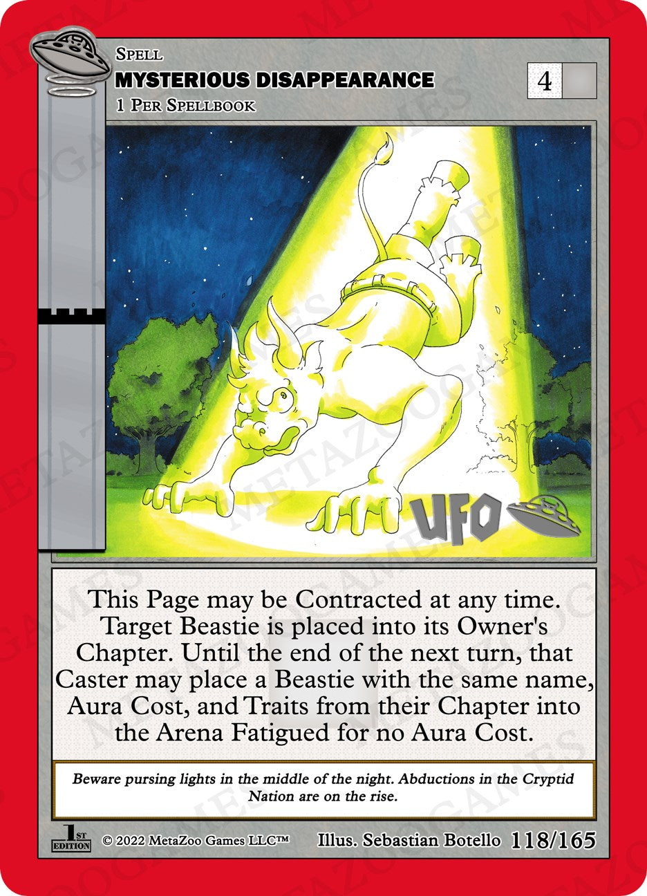 Mysterious Disappearance [Cryptid Nation: UFO First Edition Spoiler Pack] | Total Play