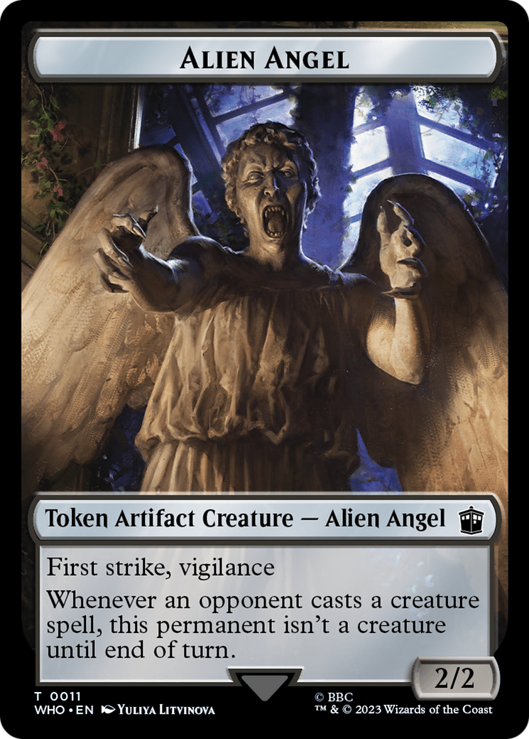 Alien Angel // Mutant Double-Sided Token [Doctor Who Tokens] | Total Play