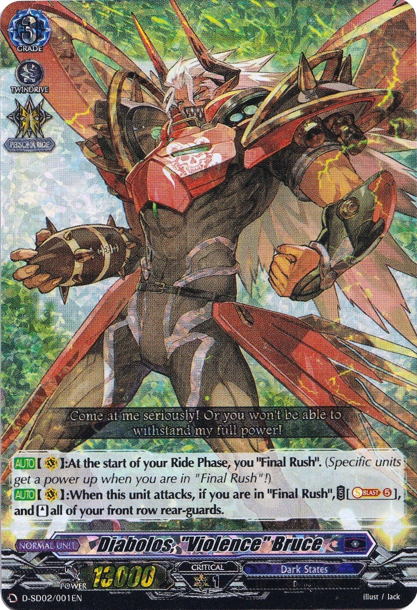 Diabolos, "Violence" Bruce (Parallel Foil) (D-SD02/001EN) [Danji Momoyama: Tyrant Tiger] | Total Play