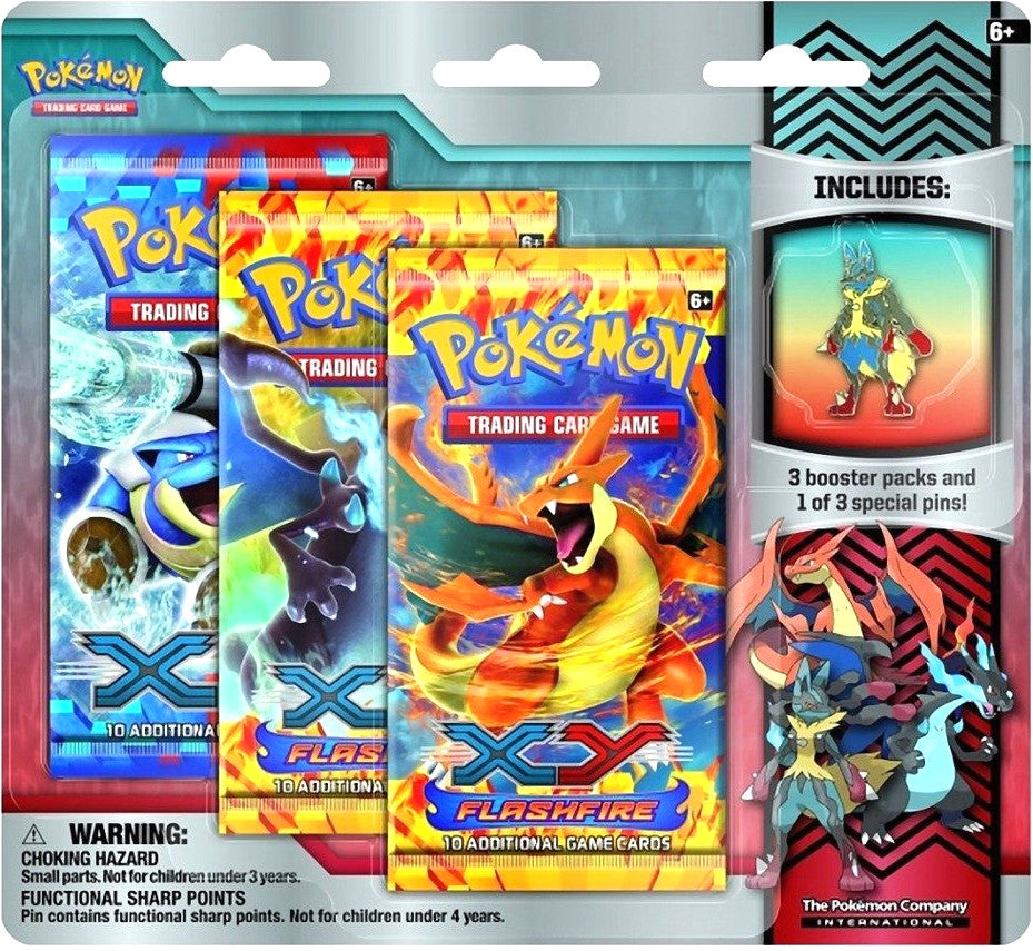 XY: Flashfire - Collector's Pin 3-Pack Blister (Mega Lucario) | Total Play