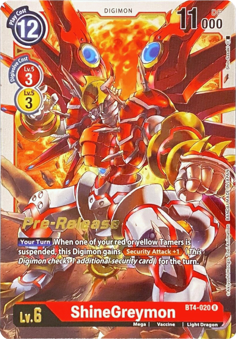 ShineGreymon [BT4-020] [Great Legend Pre-Release Promos] | Total Play