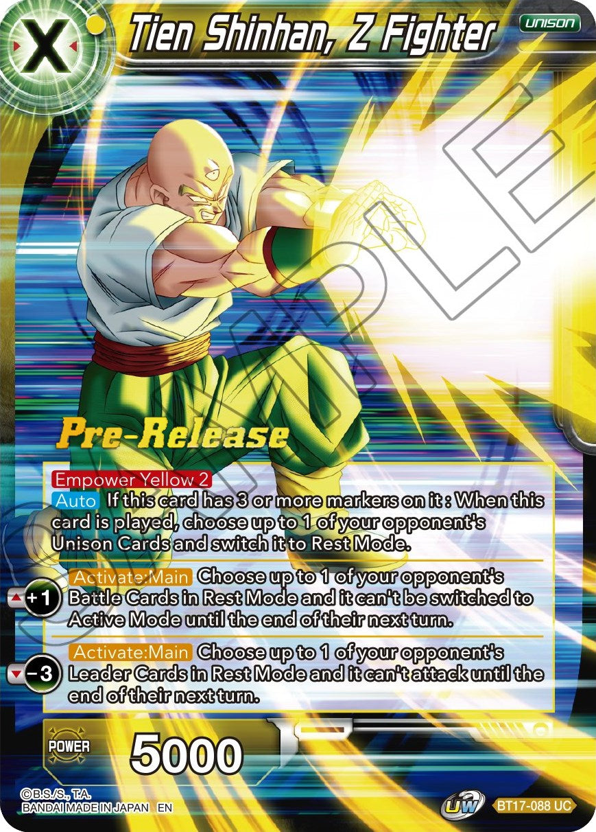 Tien Shinhan, Z Fighter (BT17-088) [Ultimate Squad Prerelease Promos] | Total Play