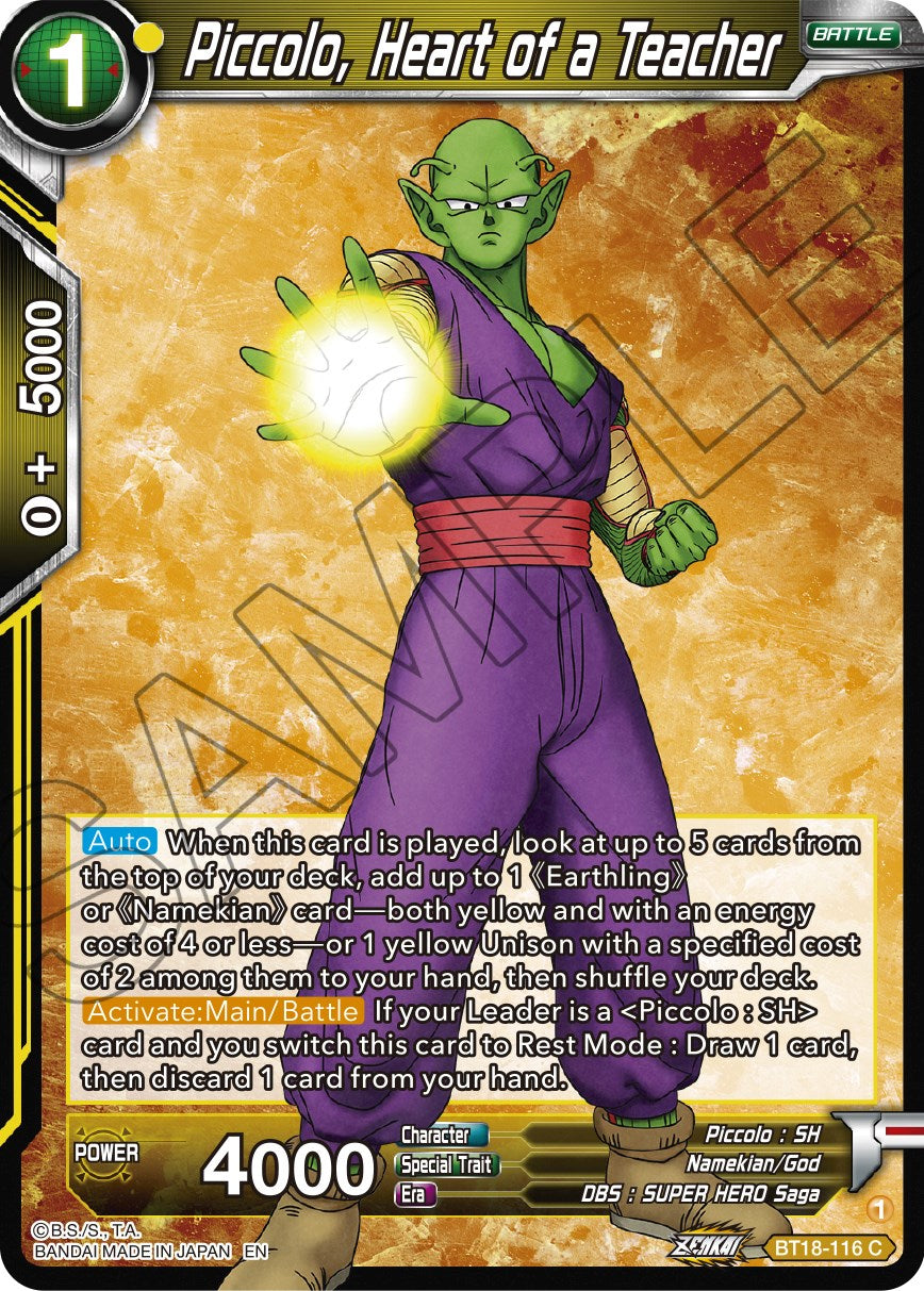 Piccolo, Heart of a Teacher (BT18-116) [Dawn of the Z-Legends] | Total Play
