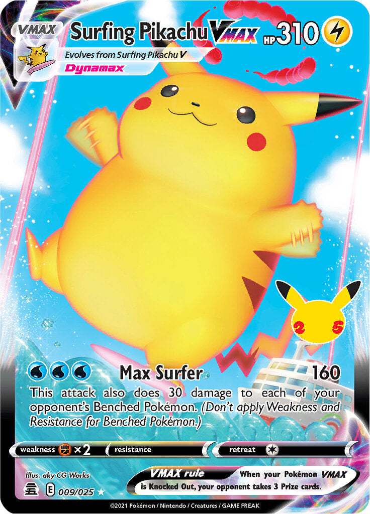 Surfing Pikachu VMAX (009/025) [Celebrations: 25th Anniversary] | Total Play