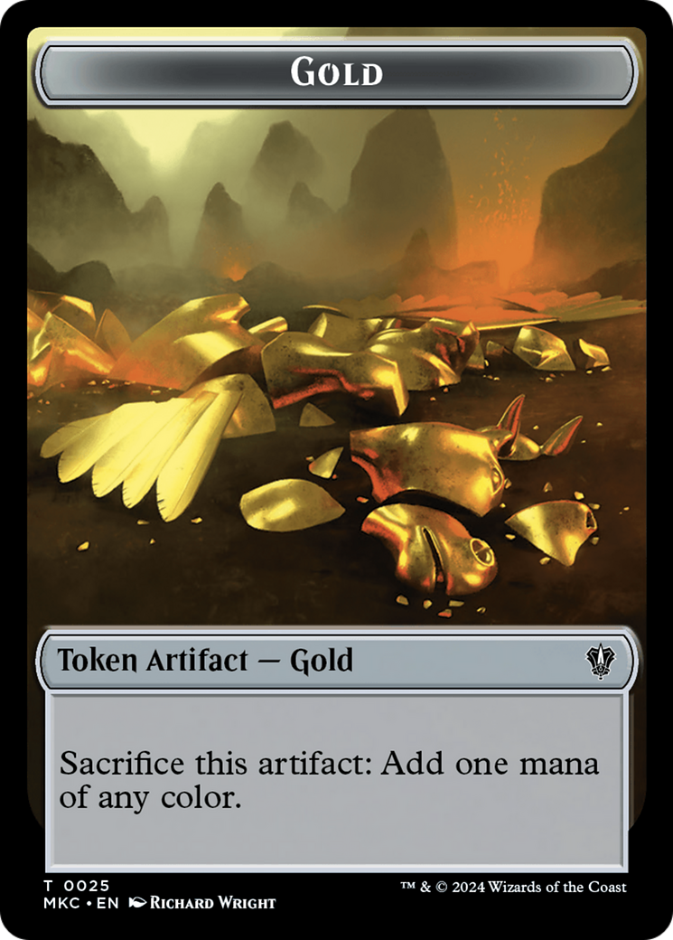 Gold // Treasure Double-Sided Token [Murders at Karlov Manor Commander Tokens] | Total Play