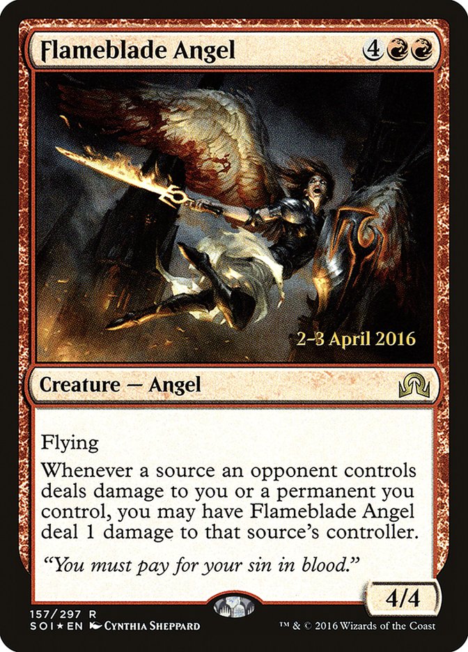 Flameblade Angel [Shadows over Innistrad Prerelease Promos] | Total Play