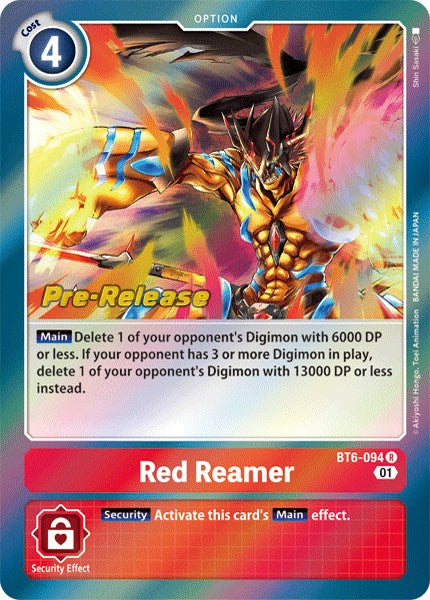 Red Reamer [BT6-094] [Double Diamond Pre-Release Cards] | Total Play