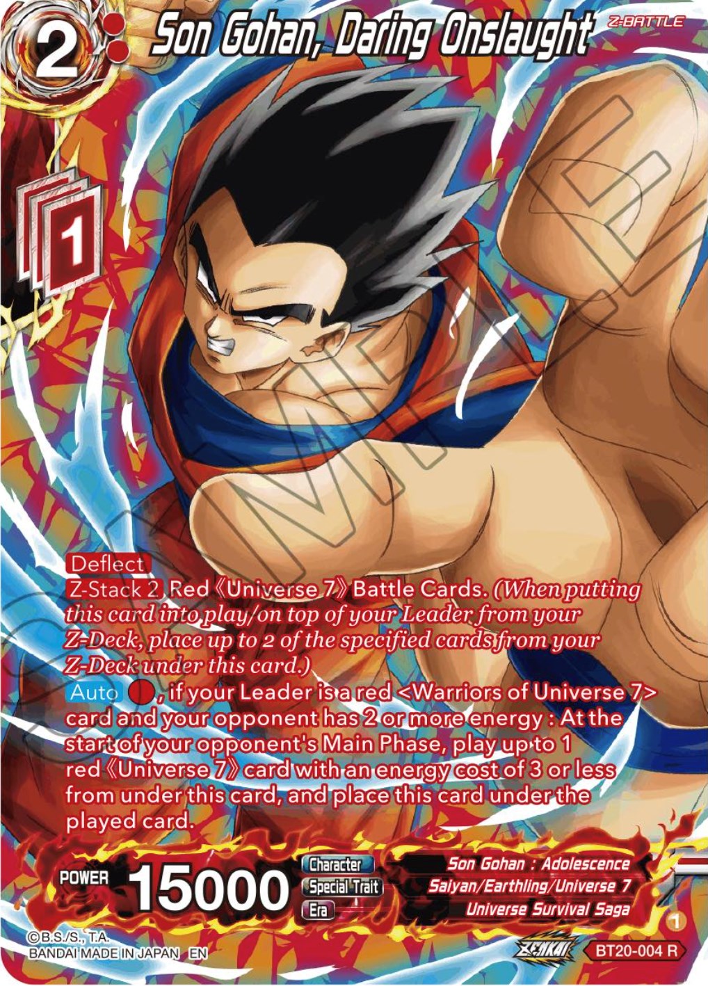 Son Gohan, Daring Onslaught (Silver Foil) (BT20-004) [Power Absorbed] | Total Play