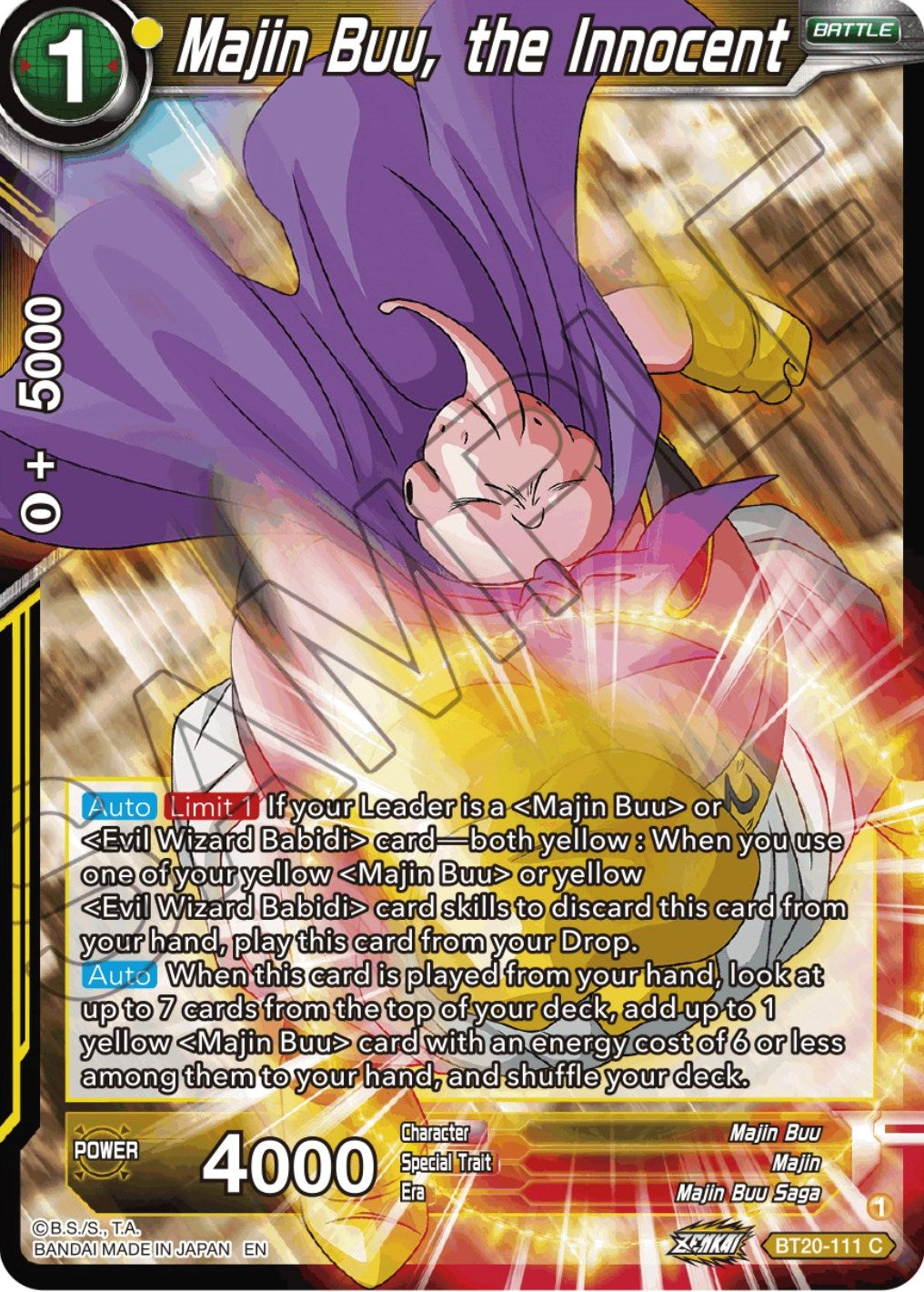 Majin Buu, the Innocent (BT20-111) [Power Absorbed] | Total Play