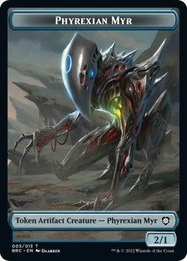 Scrap // Phyrexian Myr Double-Sided Token [The Brothers' War Commander Tokens] | Total Play